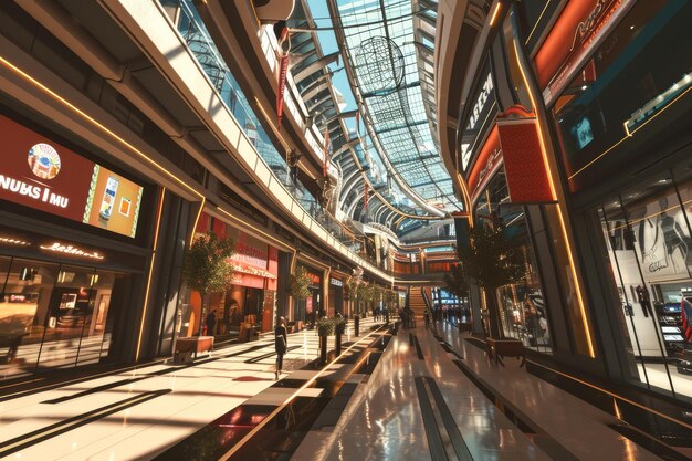 A bustling shopping mall in the metaverse AI generated