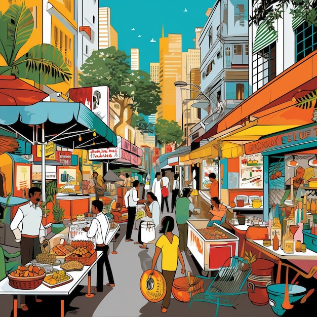 Bustling Street in Mumbai's Culinary Capital