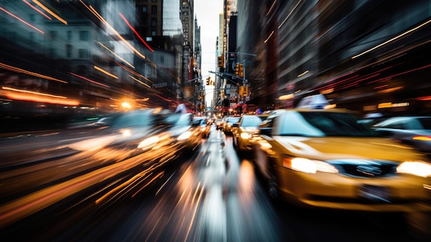 Photo a bustling urban transportation during peak hours taxi concept showcasing the rush of city life