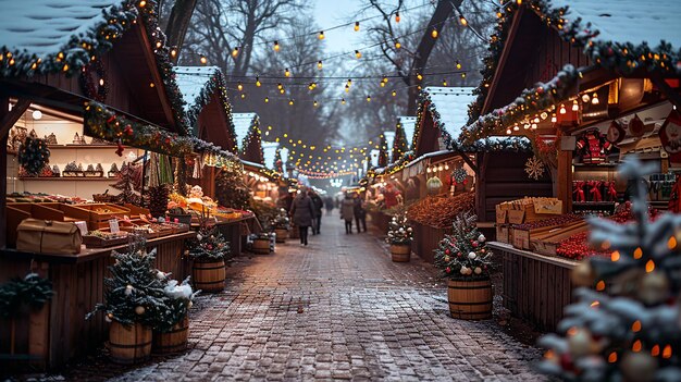 Bustling Winter Market