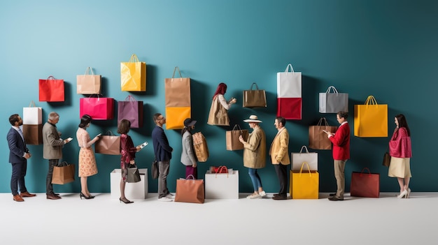 Photo a busy black friday shopping scene