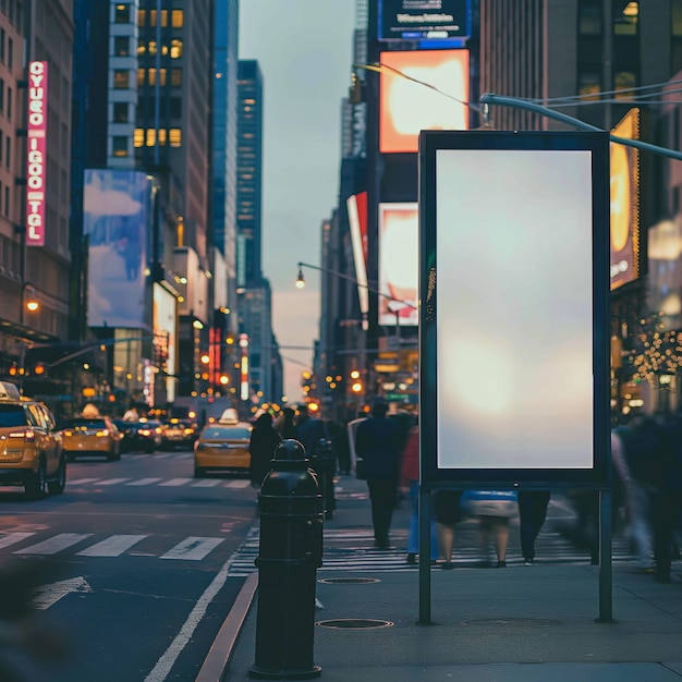 写真 忙しい街のポスターモックアップと産業景観