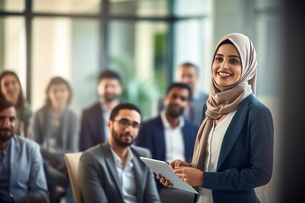 Foto un team diversificato di uomini d'affari impegnati a lavorare su un progetto aziendale generative ai