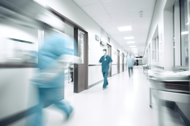 busy hospital motion blur background