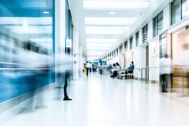 busy hospital motion blur background