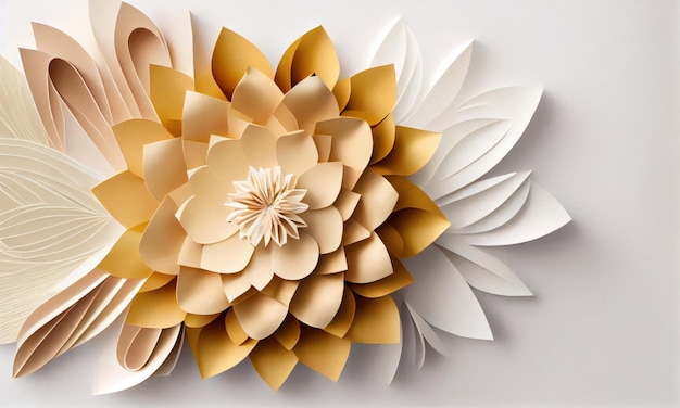 Busy Lizzie flower made of paper craft Generative AI