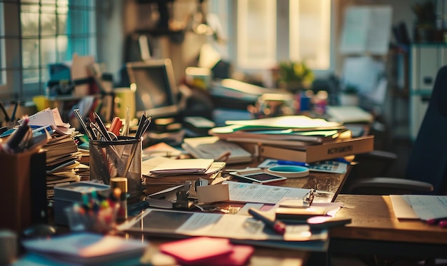 A Busy Office Desk Snapshot