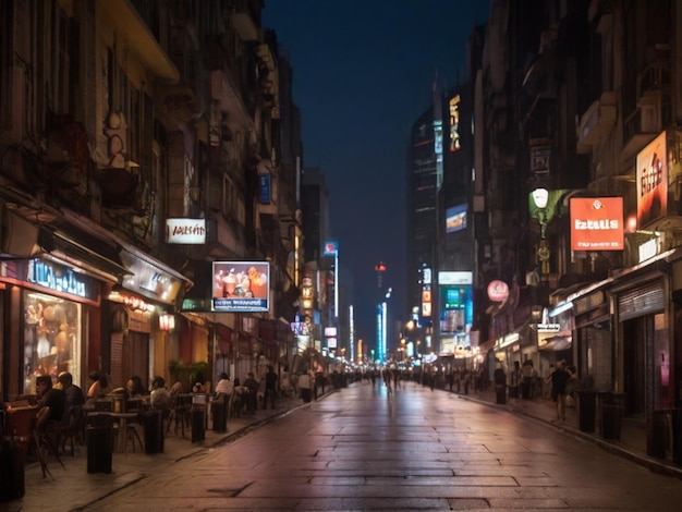 a busy street with a sign that says welcome to the left