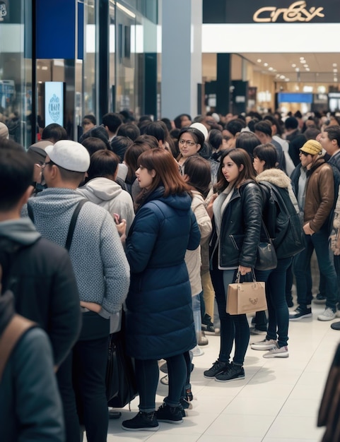 사진 검은 금요일 판매에 바쁜 젊은이들