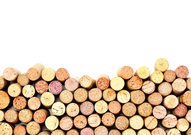 Photo butt ends of wine corks with copy space