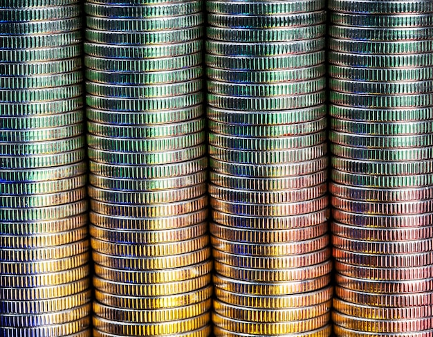 The butt of metal coins folded together