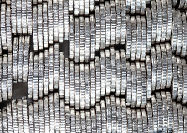 The butt of metal coins folded together