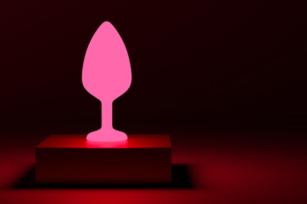 Фото Анальная пробка светится в темноте сексуальная игрушка для взрослых секс-шоп концепция интимных развлечений 3d рендеринг