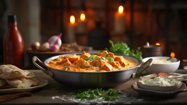 Photo butter chicken traditionally known as murgh makhani is an indian dish