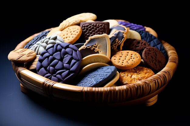 Butter cookies plate for breakfast food photography