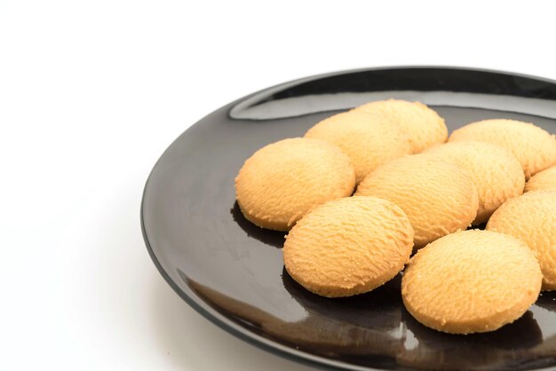 butter cookies on white background