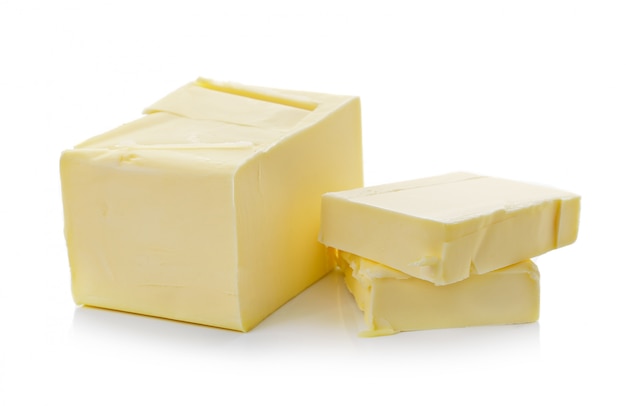 Butter on white isolated 