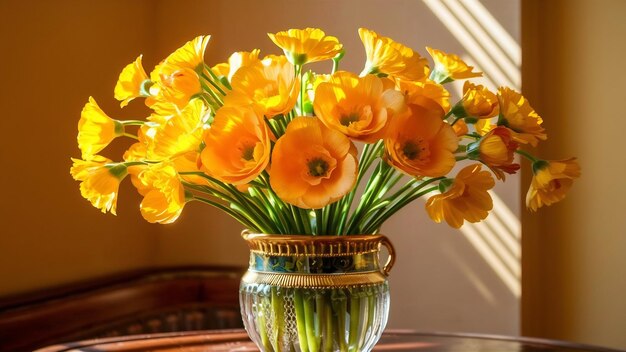 Buttercup bloemen in een vaas