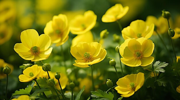 Photo buttercup floral background