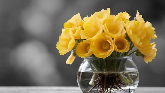 Buttercup flowers in vase