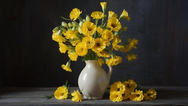 Buttercup flowers in vase