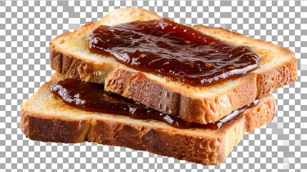 Photo buttered toast with marmite isolated on transparent background