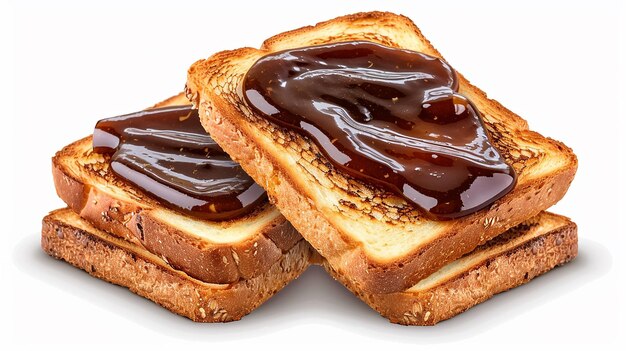 Buttered Toast with Marmite Isolated on Transparent Background