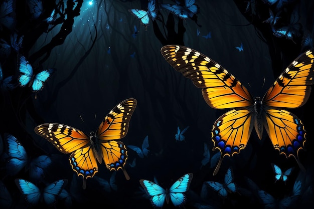 Butterflies in the dark forest