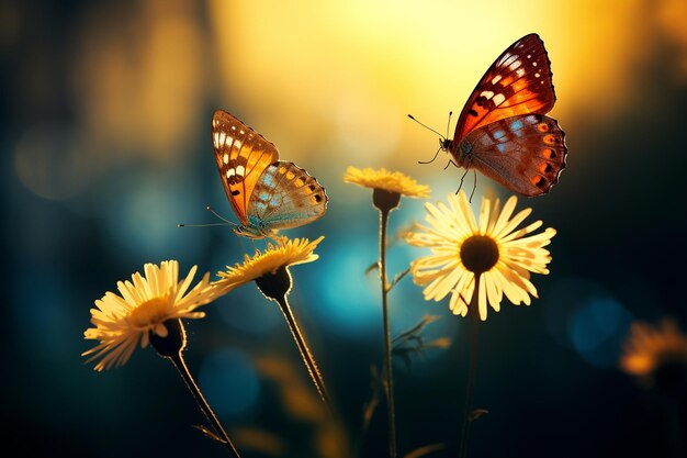 Butterflies Feasting on Nectar