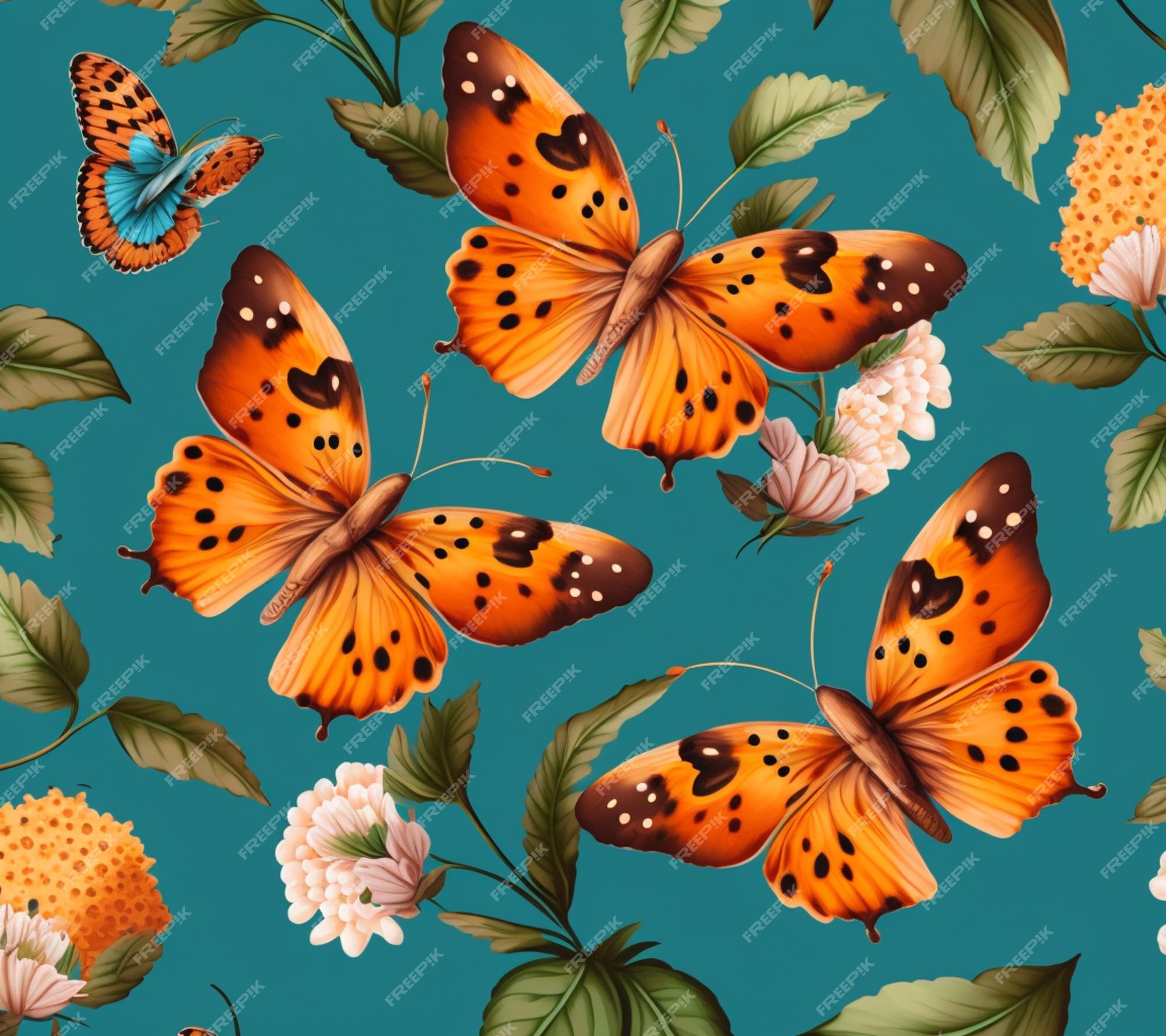 Premium AI Image  a butterfly and flowers by louis vuitton