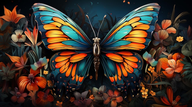 butterflies flying in the rain with beautiful backgrounds