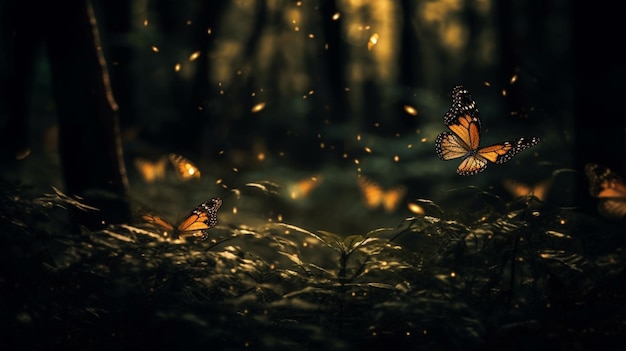 Butterflies in the forest wallpapers and images wallpapers