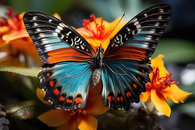 Butterflies in Fort Lauderdale Tropical Garden generative IA