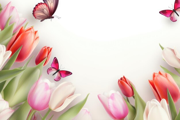 butterflies frame or border seamless background AI generated image