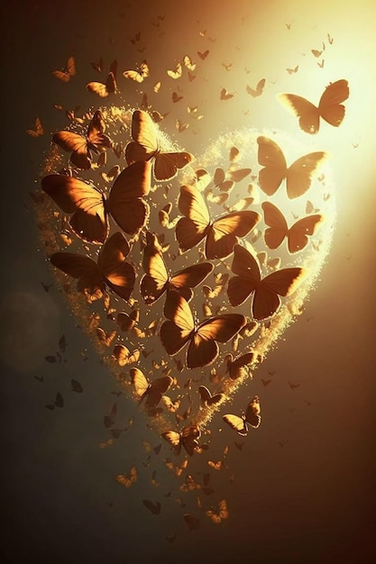 Бабочки в форме сердца