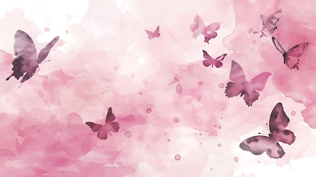 Photo butterflies in the watercolor painting