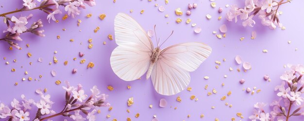 butterflies with flowers decorative background