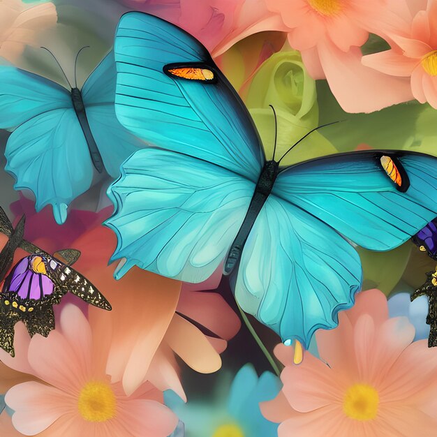 Butterfly abstract background with lot of different butterfly random element pattern design