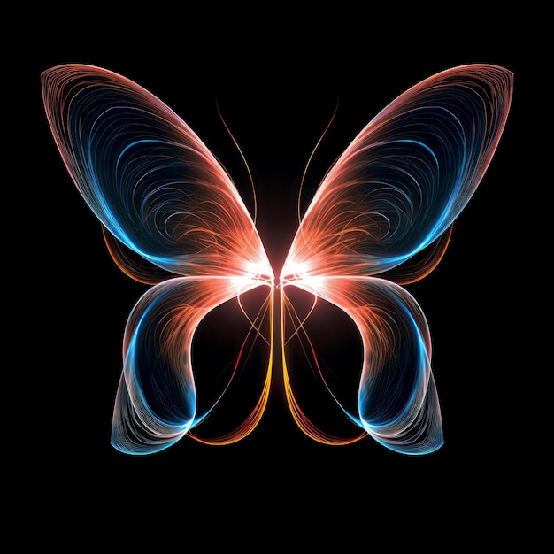 Butterfly Abstract image of butterfly drawn with glowing lines