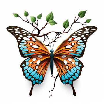 BUTTERFLY GLASS ART, Orange Butterfly, Unique Gift Glass Art ...