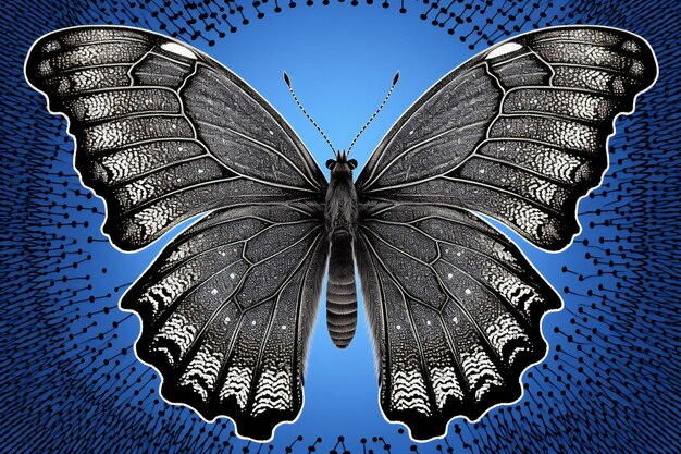 Butterfly on blue background