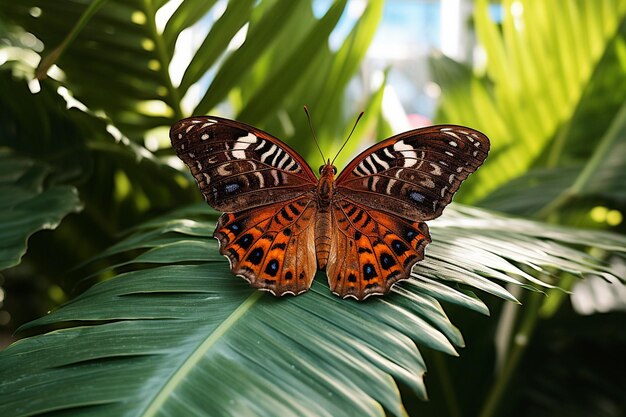 Photo butterfly in a botanical garden showcasing exotic species