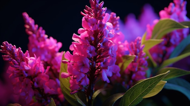 Butterfly Bush bloem Realistische neon kleur AI gegenereerde afbeelding