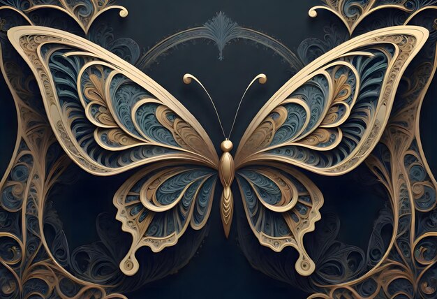 Butterfly Carving Sculpture Generatieve AI