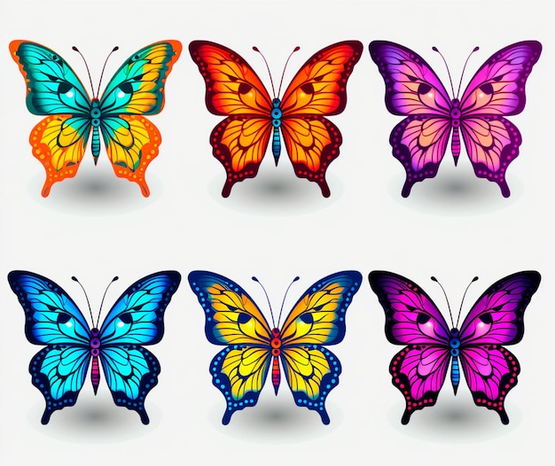 изображение коллекции бабочек