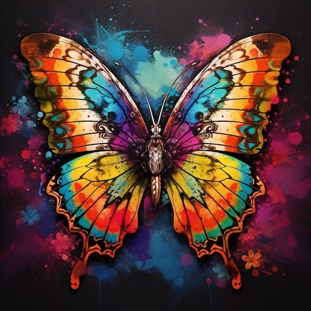 butterfly on colored background