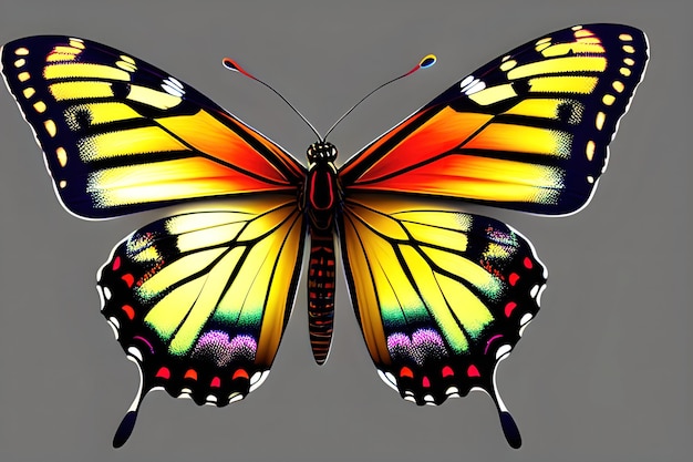 Butterfly design with multi color pattern