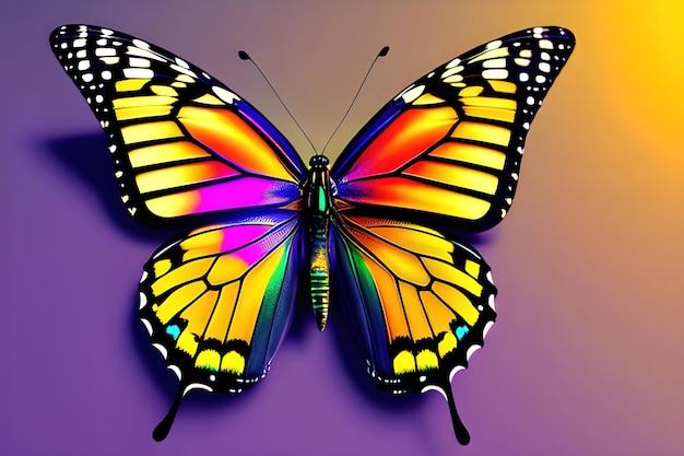 Butterfly design with multi color pattern