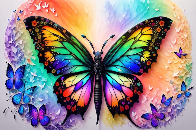 Premium AI Image | Butterfly design with multi color