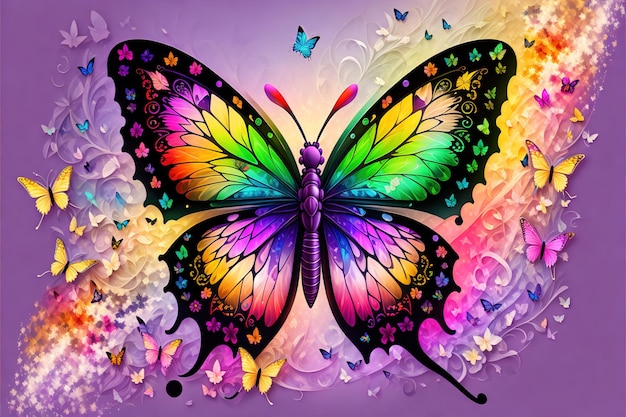 Butterfly design with multi color